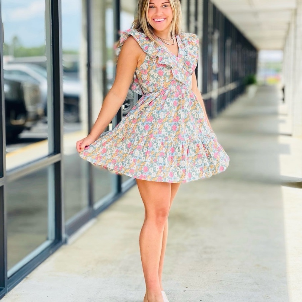 ENTRO Floral Ruffle Dress - Picture 2 of 8